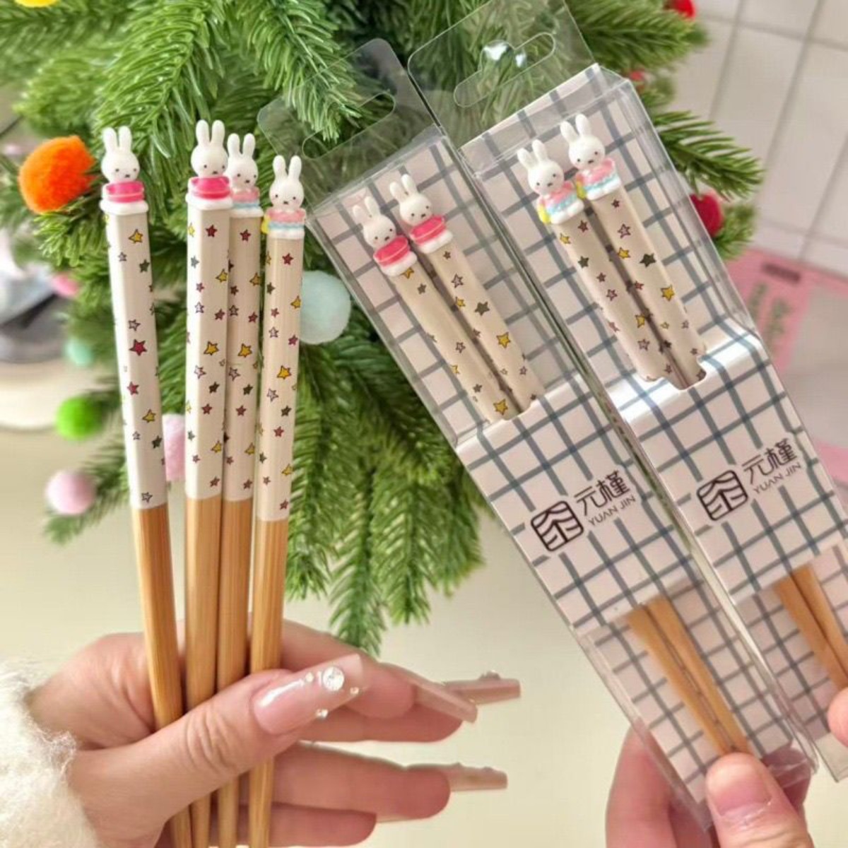Model Kit Wood - Kawaii Miffy Rabbit Chopsticks Cute Cartoon