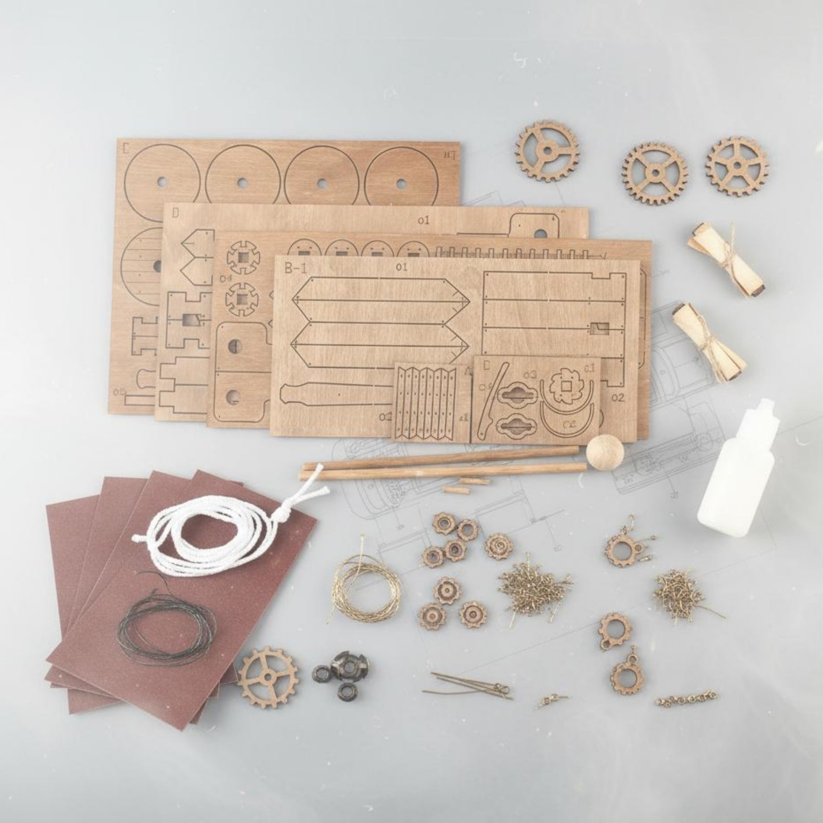 Model Kit Wood - Twisting Siege Engine Assembly Toy Desktop