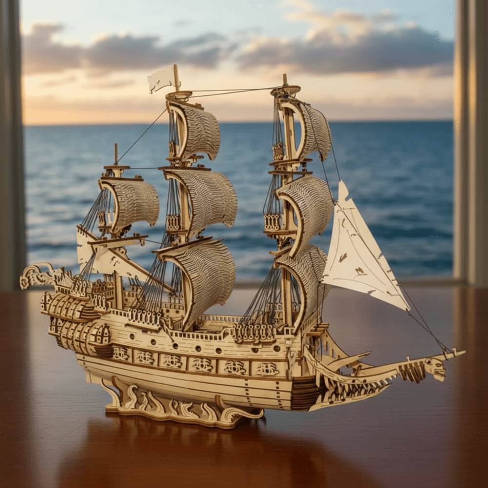 Model Kit Wood - Wooden Material Dutch Ship 3D Puzzle