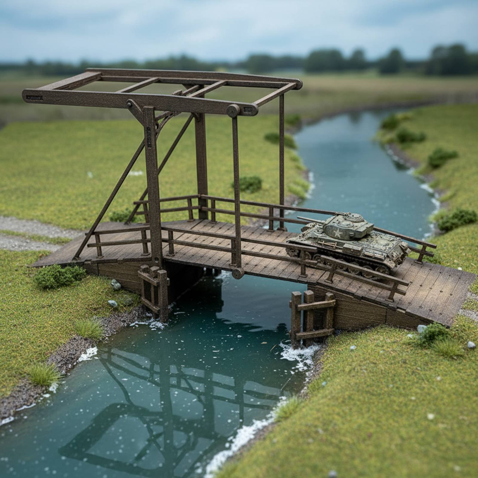 WW2 Display Scene Bridge Handm - огляд і ціна Model Kit Wood