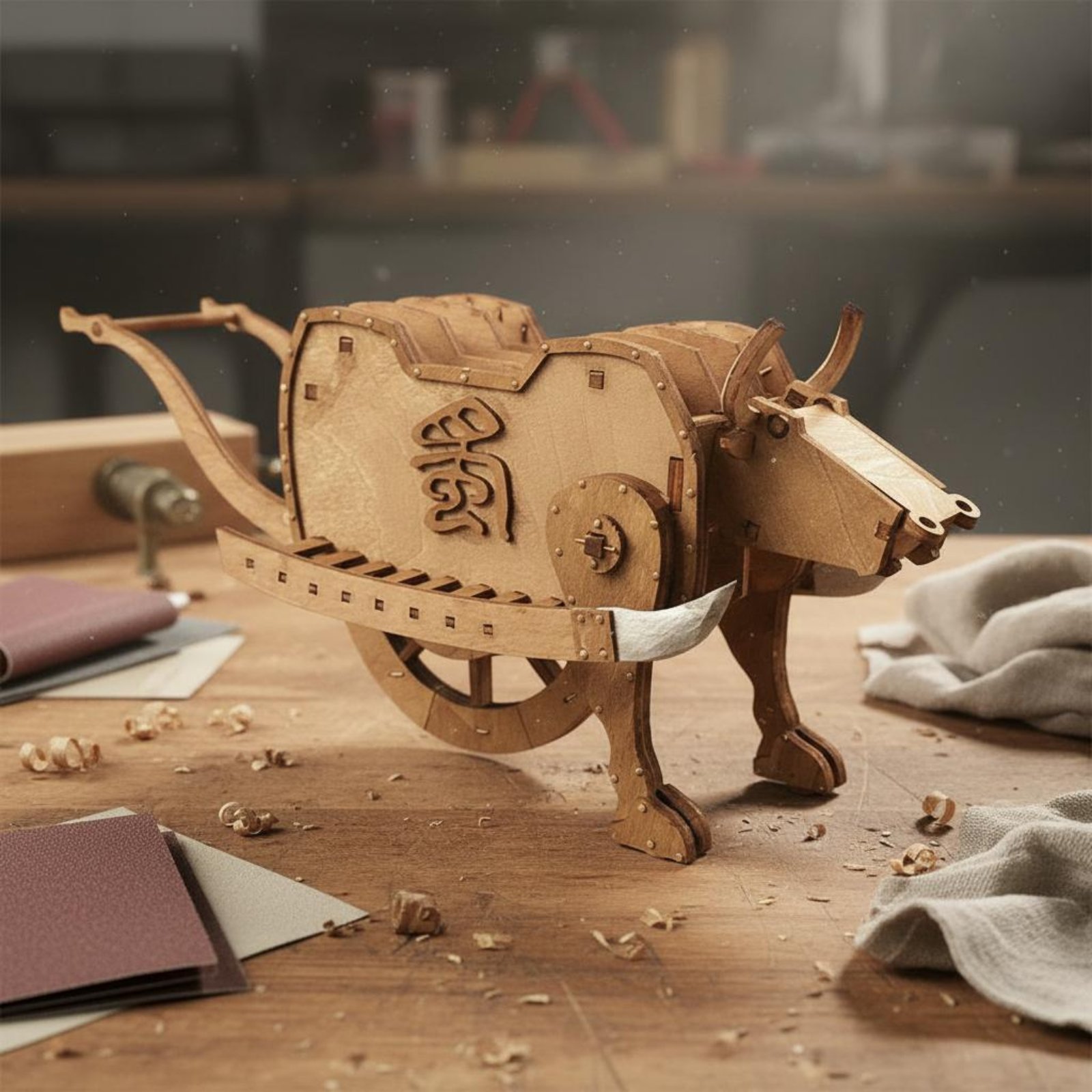 Zhuge Liang Wooden Ox Assembly - огляд і ціна Model Kit Wood