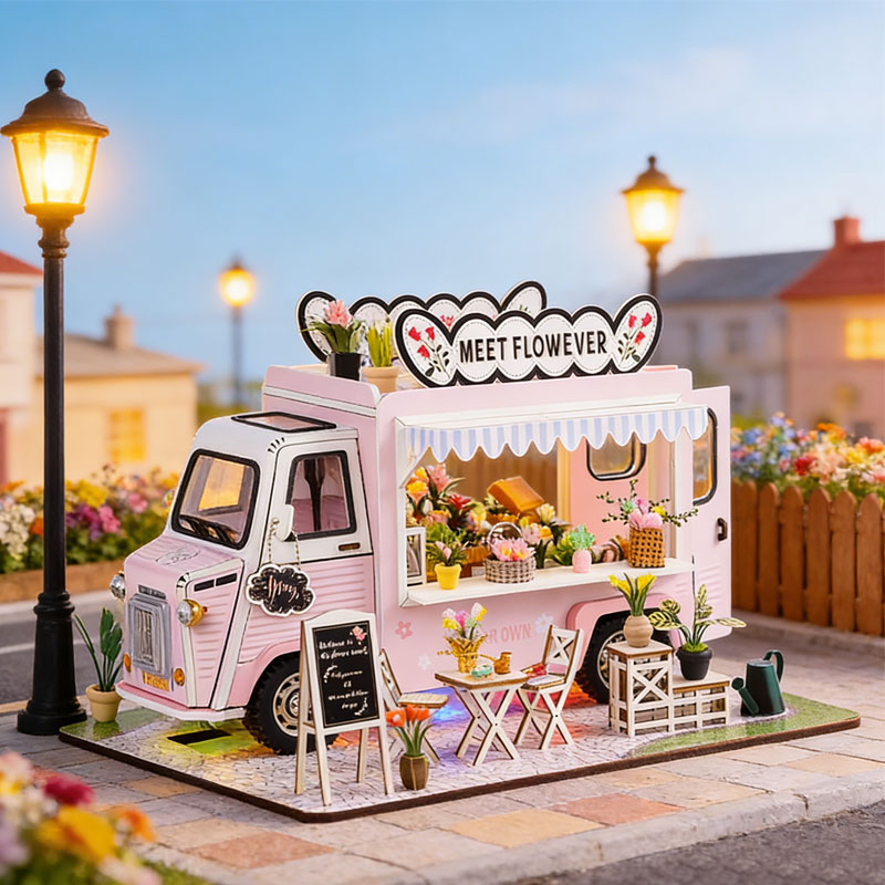 DIY Flower Truck Dollhouse Kit - огляд і ціна Model Kit Wood