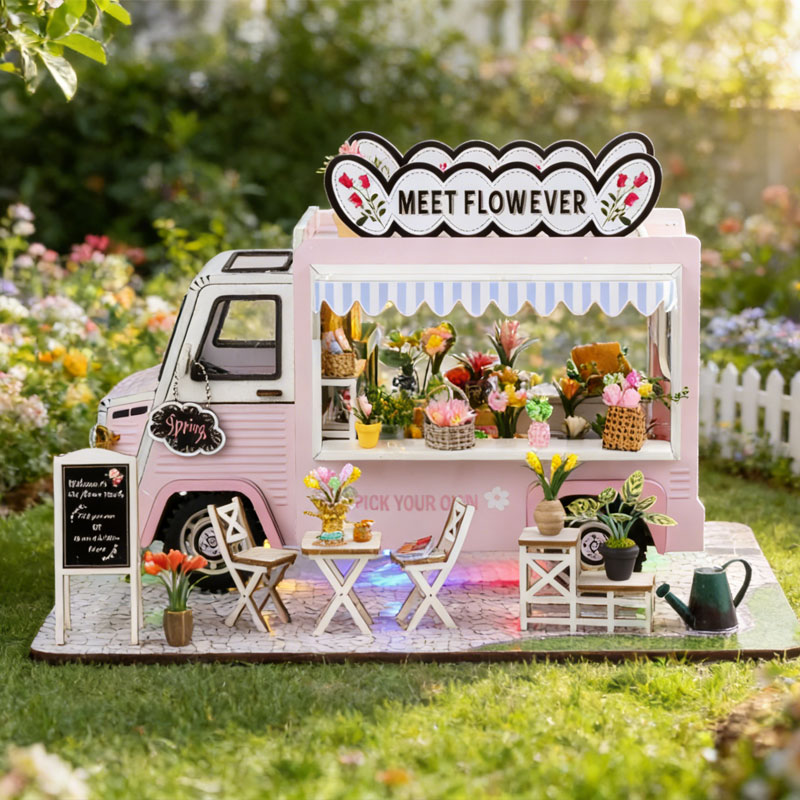 DIY Flower Truck Dollhouse Kit - огляд і ціна Model Kit Wood